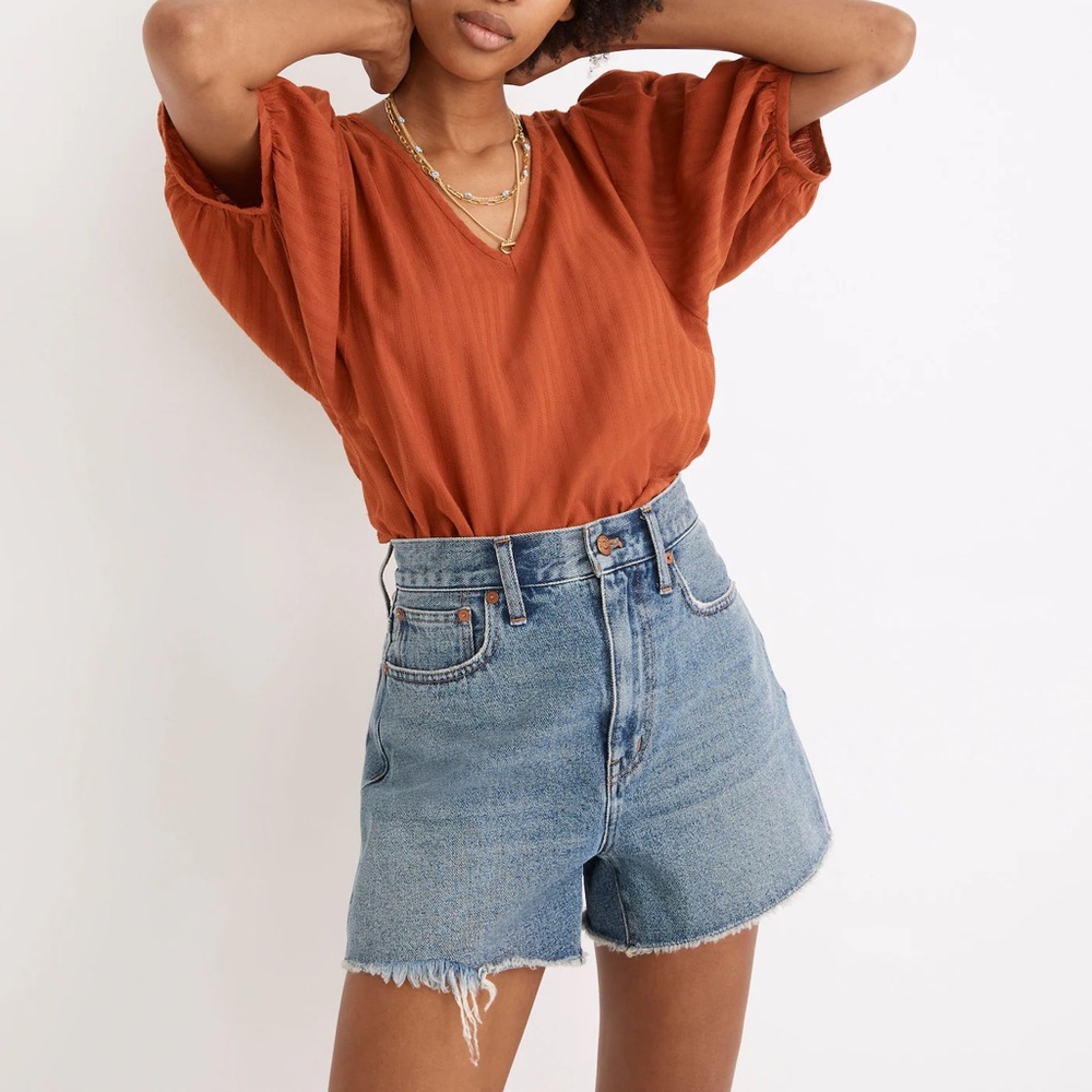 Madewell Blue Mom Denim Short